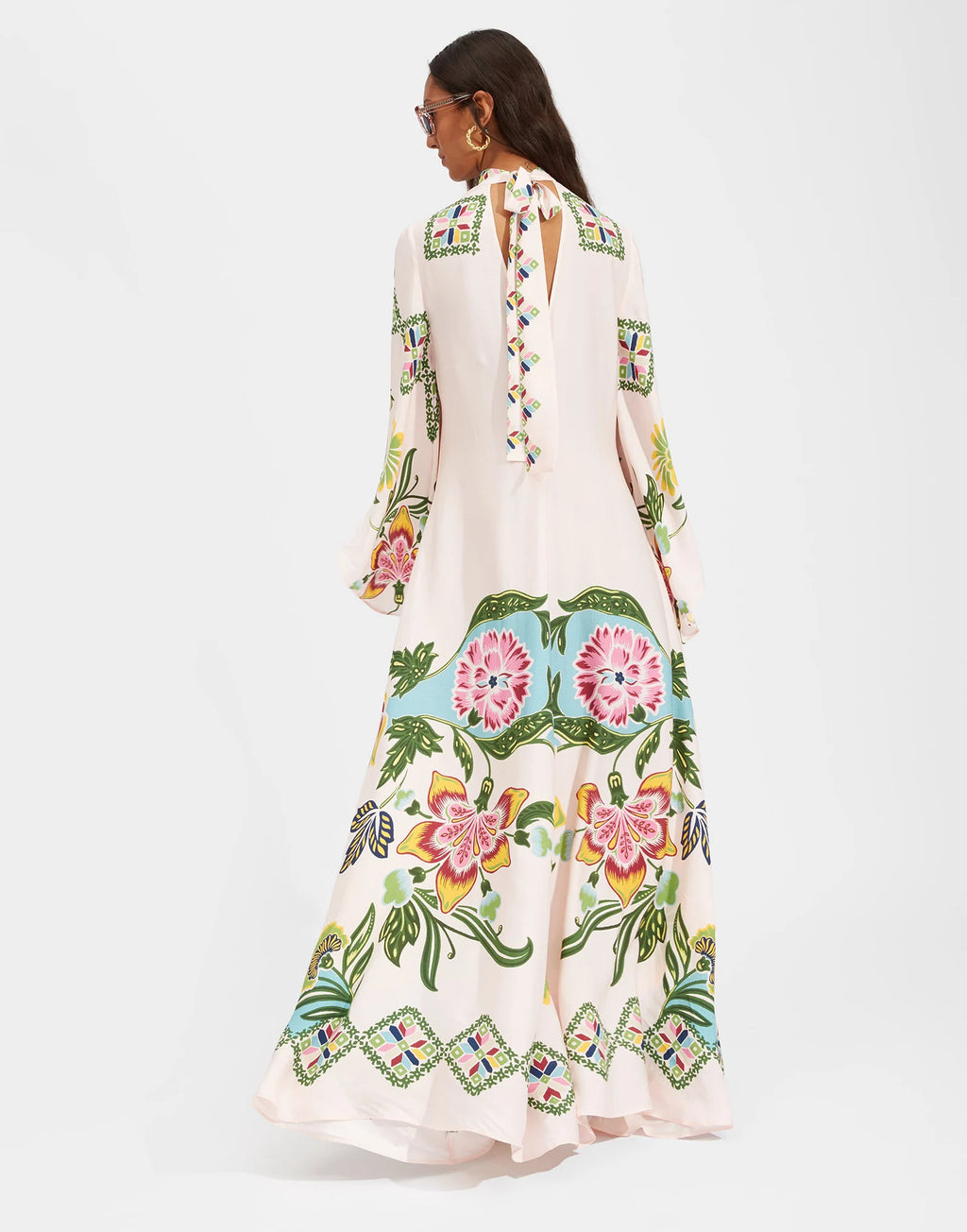 Robe kimono réversible | Blanc Fleuri