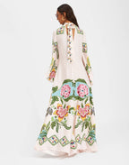 Robe kimono réversible | Blanc Fleuri