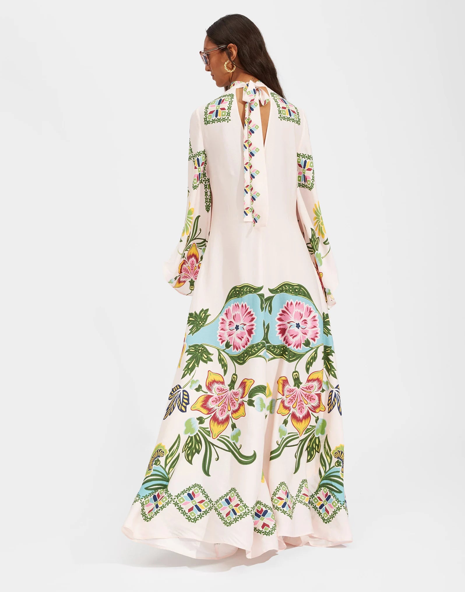 Robe kimono réversible | Blanc Fleuri