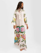 Robe kimono réversible | Blanc Fleuri