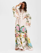 Robe kimono réversible | Blanc Fleuri
