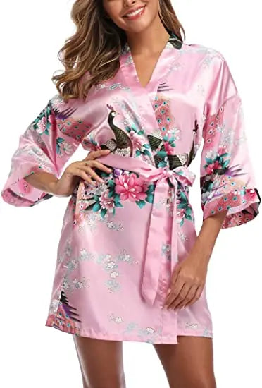 Kimono Robe de nuit court | Fleur de cerisier