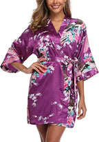Kimono Robe de nuit court | Lilas de soie