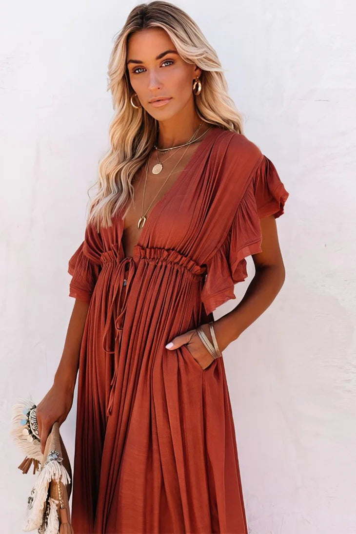 Kimono de plage Rouge élégante