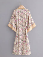Kimono long bleu |  Peach pur