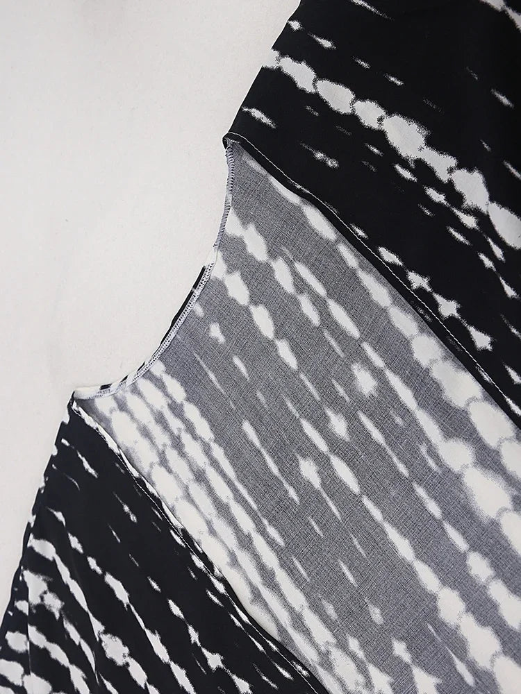 Robe Kimono Tie and Dye Manches Mi-longues Noir profond