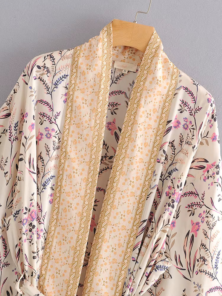 Kimono long bleu |  Peach pur