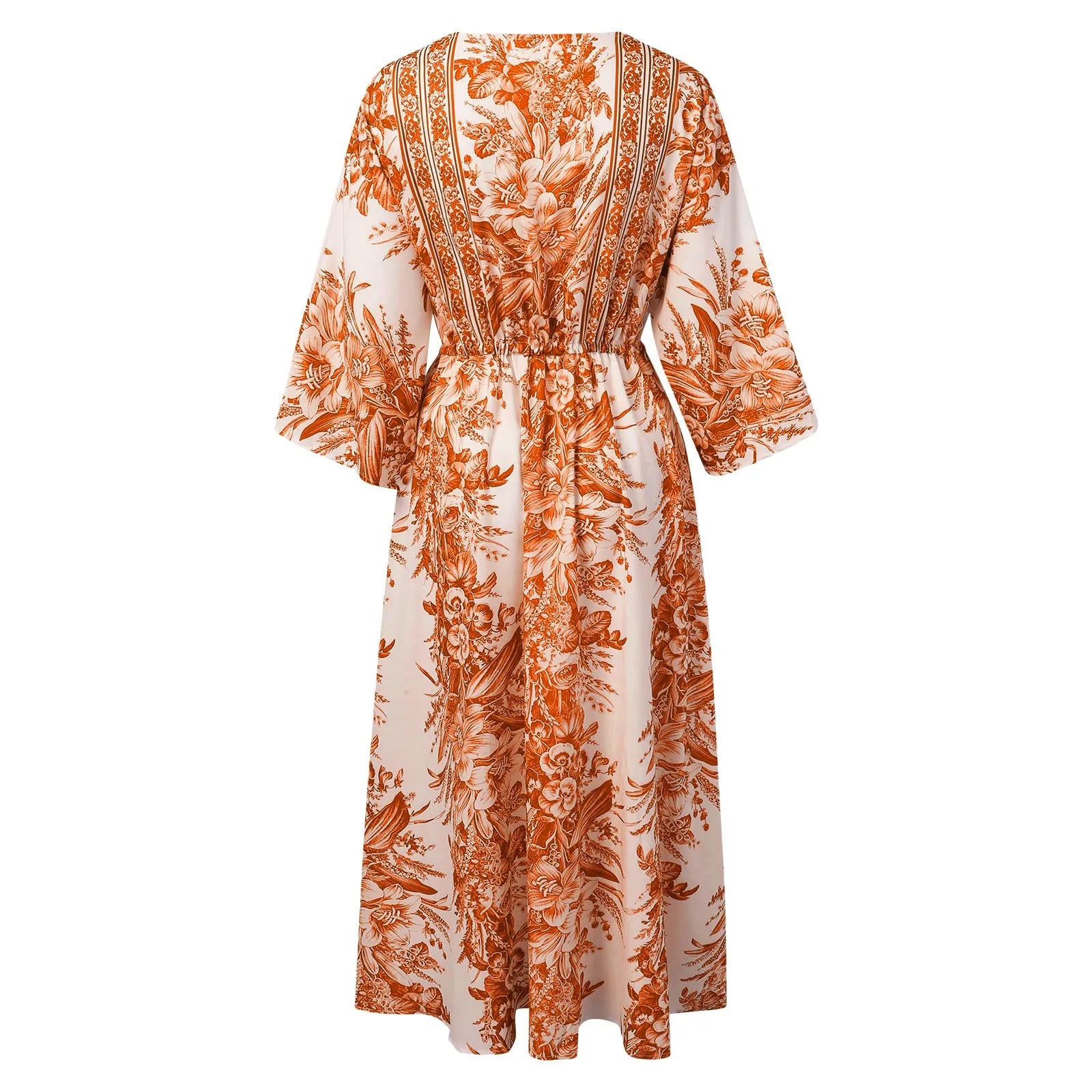 Kimono Robe longue ceinturée | Éclat de mangue