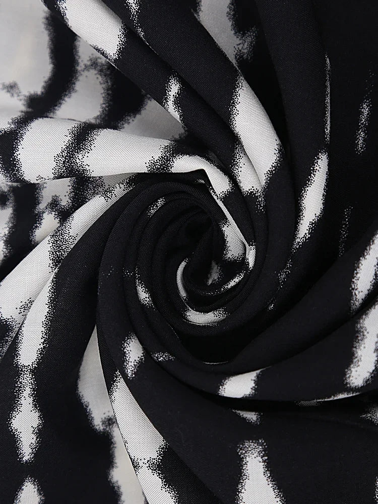Robe Kimono Tie and Dye Manches Mi-longues Noir profond