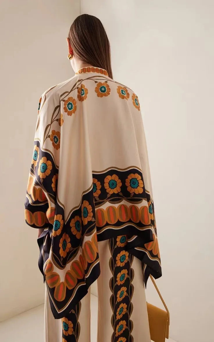 Ensemble Kimono Edition Limitée Jaune à Fleur