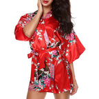 Kimono Robe de nuit court | Feu royal