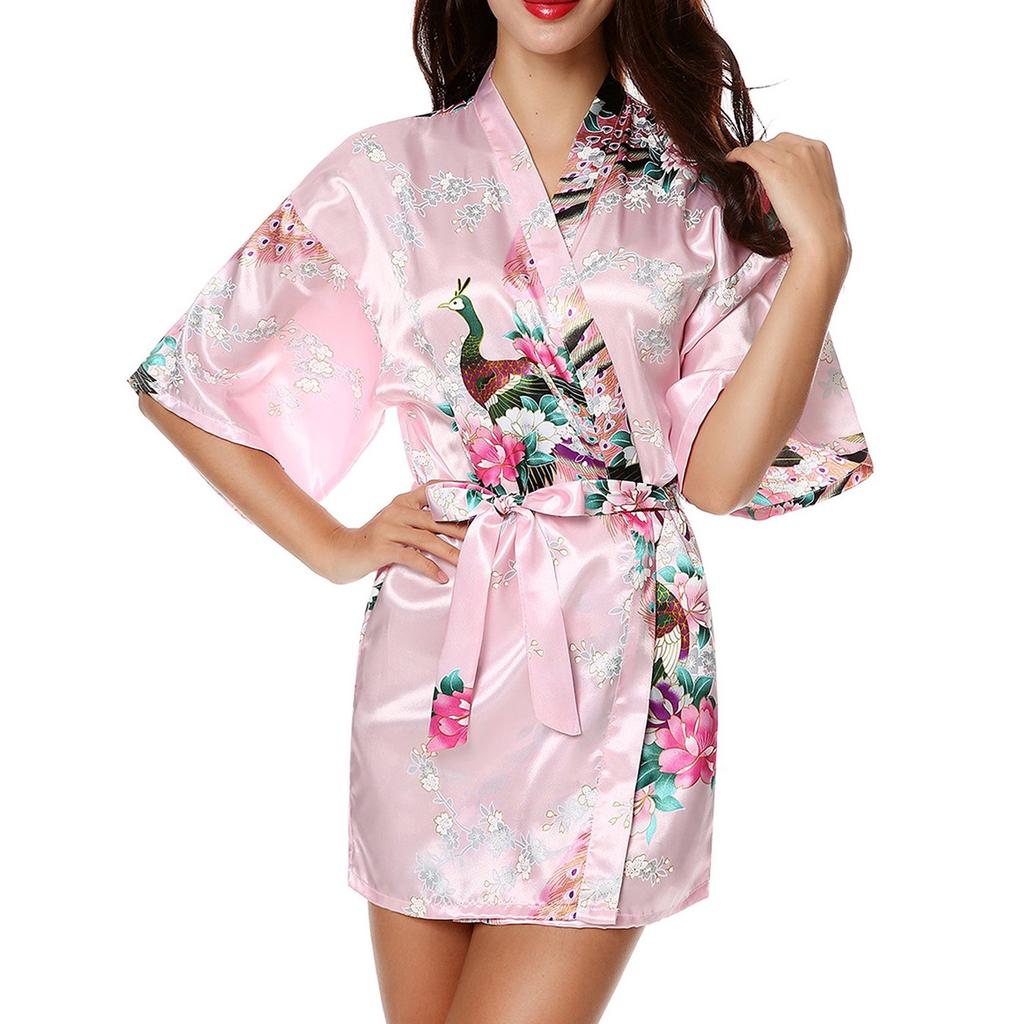 Kimono Robe de nuit court | Fleur de cerisier