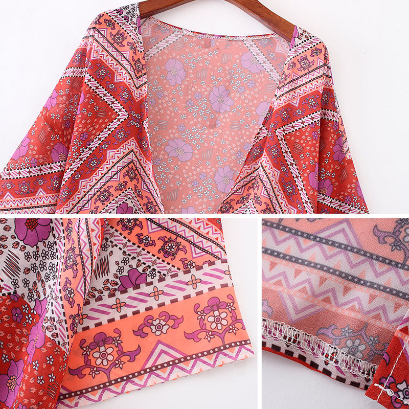 Kimono de plage Rose Pur