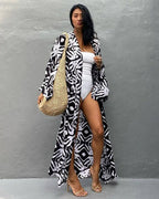 Kimono Plage à point Noir et Blanc