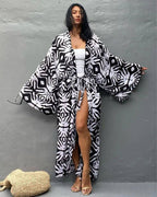 Kimono Plage à point Noir et Blanc