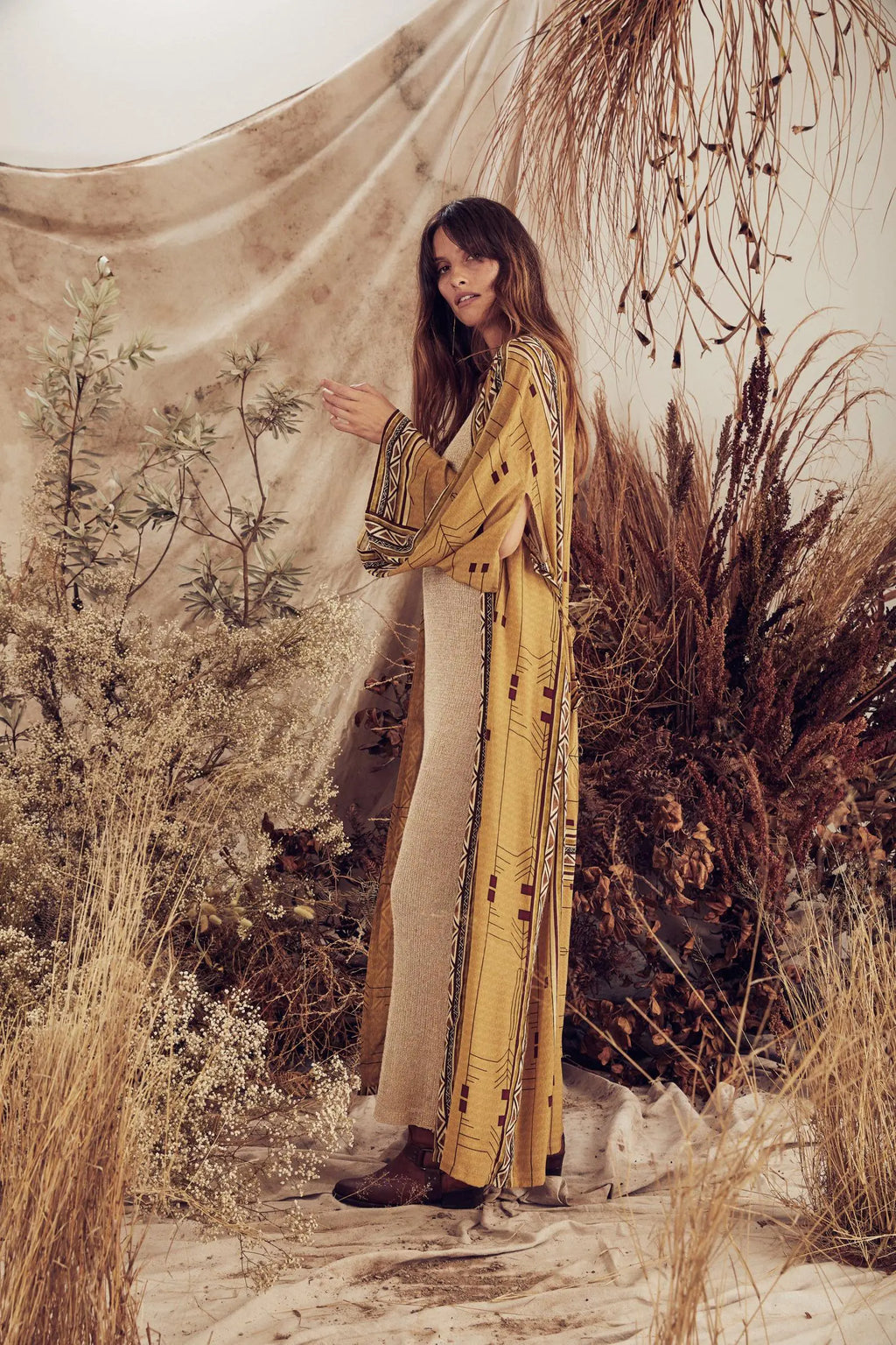 Kimono de plage Jaune