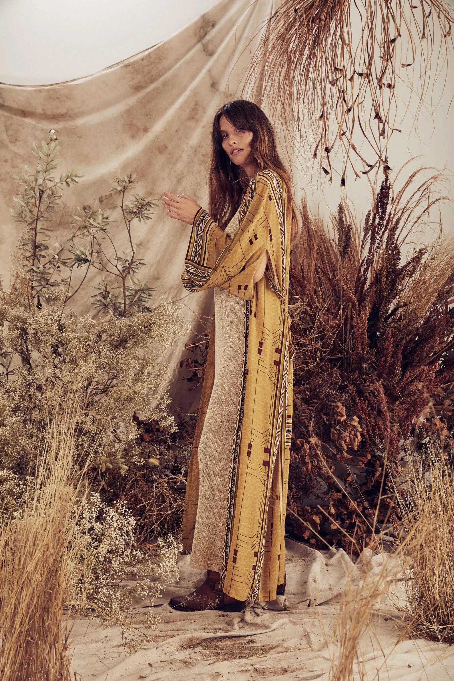 Kimono de plage Jaune