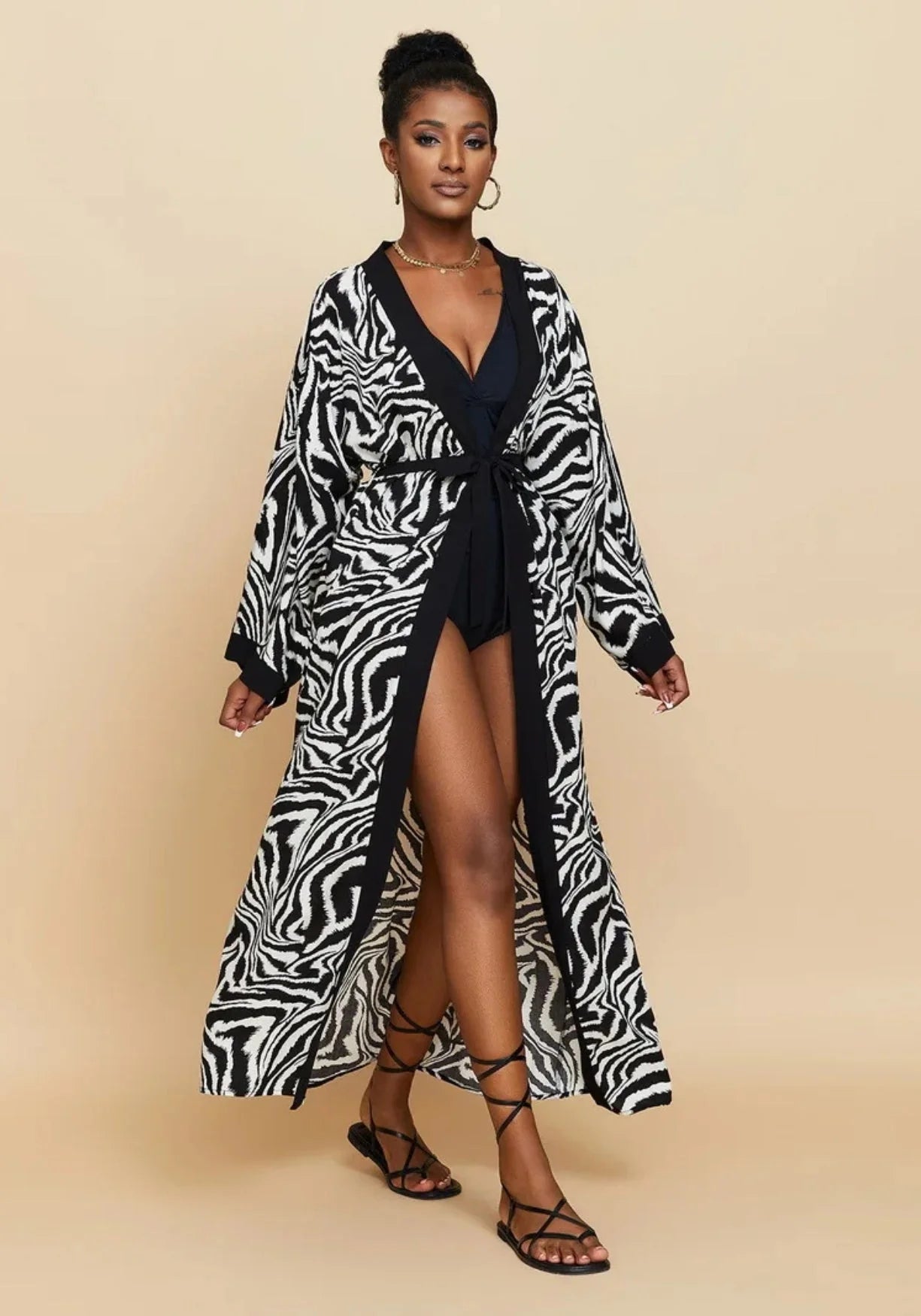Kimono de plage Zèbre sauvage