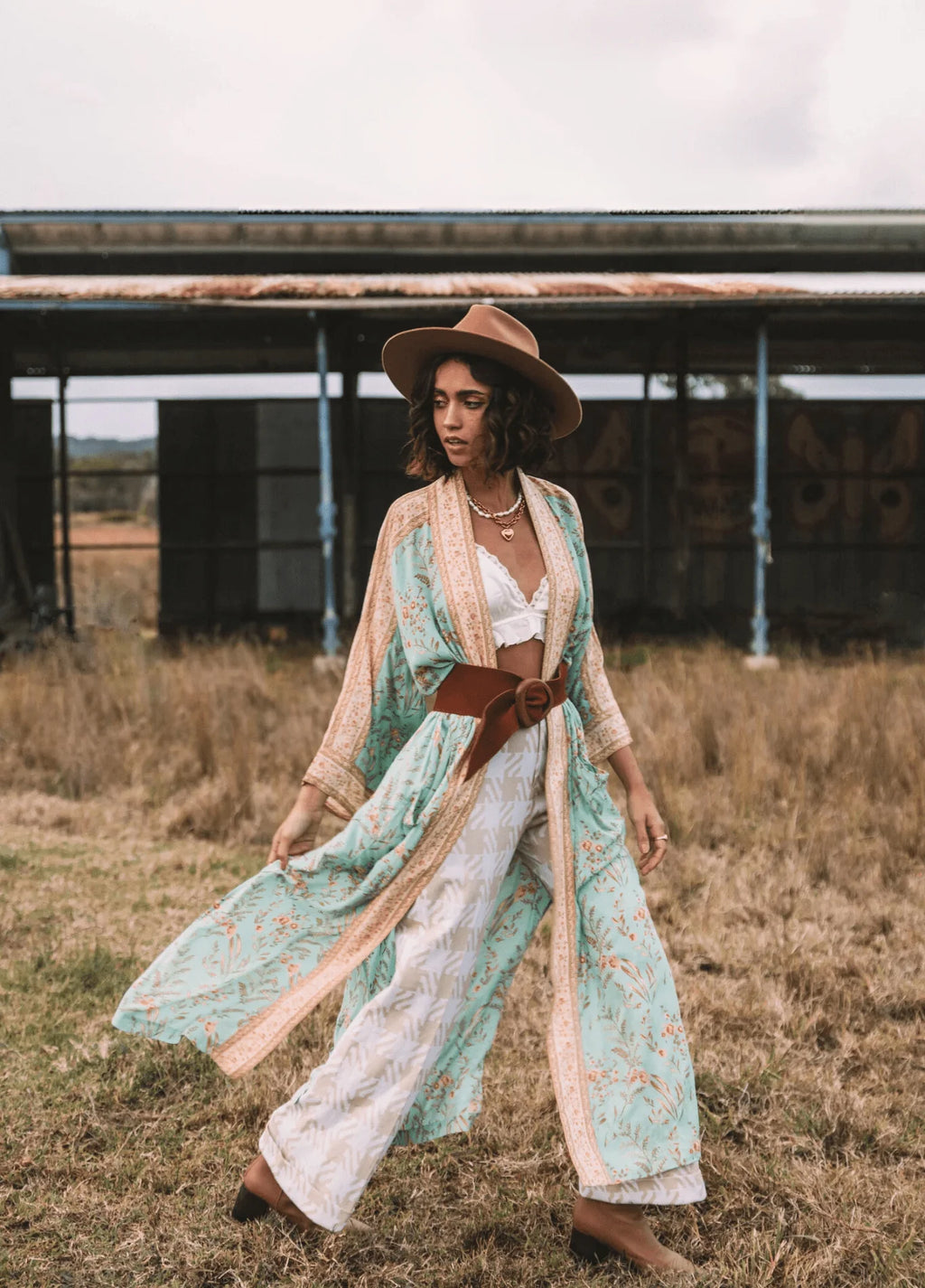 Kimono long bleu | Daisy Bohème