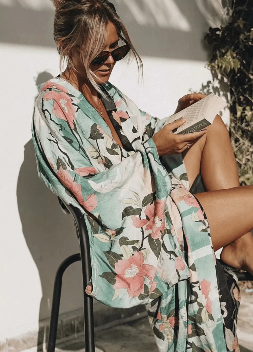 Kimono de plage Verte Croissant de Lune