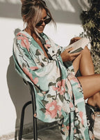Kimono de plage Verte Croissant de Lune