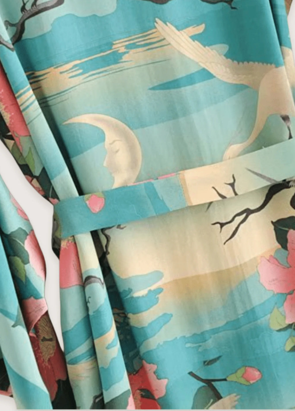 Kimono de plage Verte Croissant de Lune