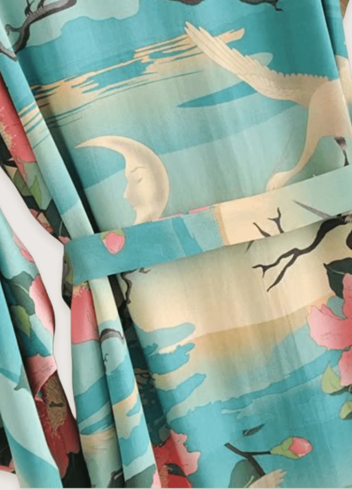 Kimono de plage Verte Croissant de Lune
