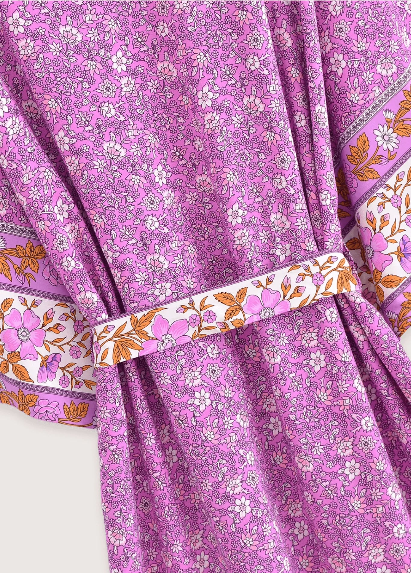 Kimono long | Floral Fuchsia