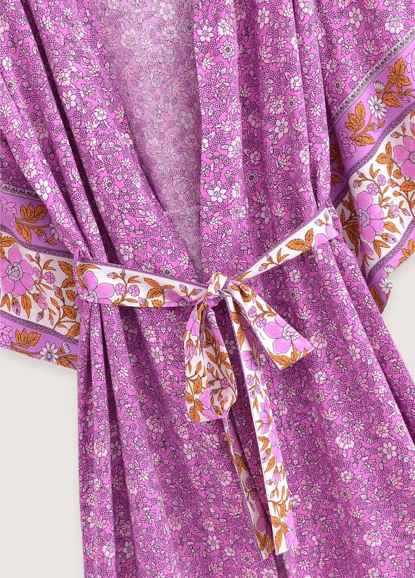 Kimono long | Floral Fuchsia