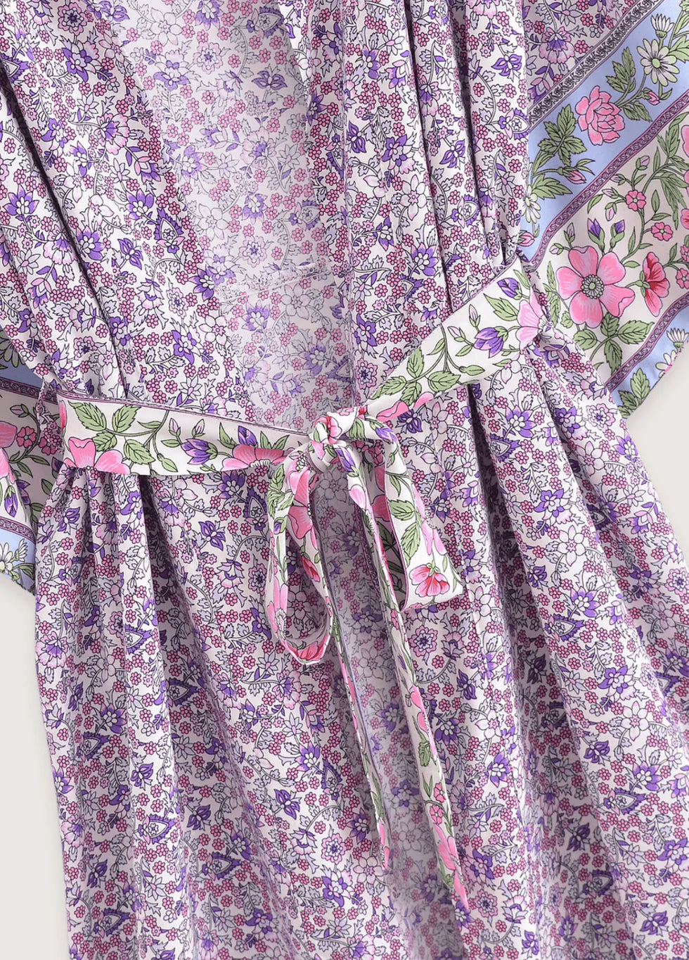 Kimono long | Floral Lilas