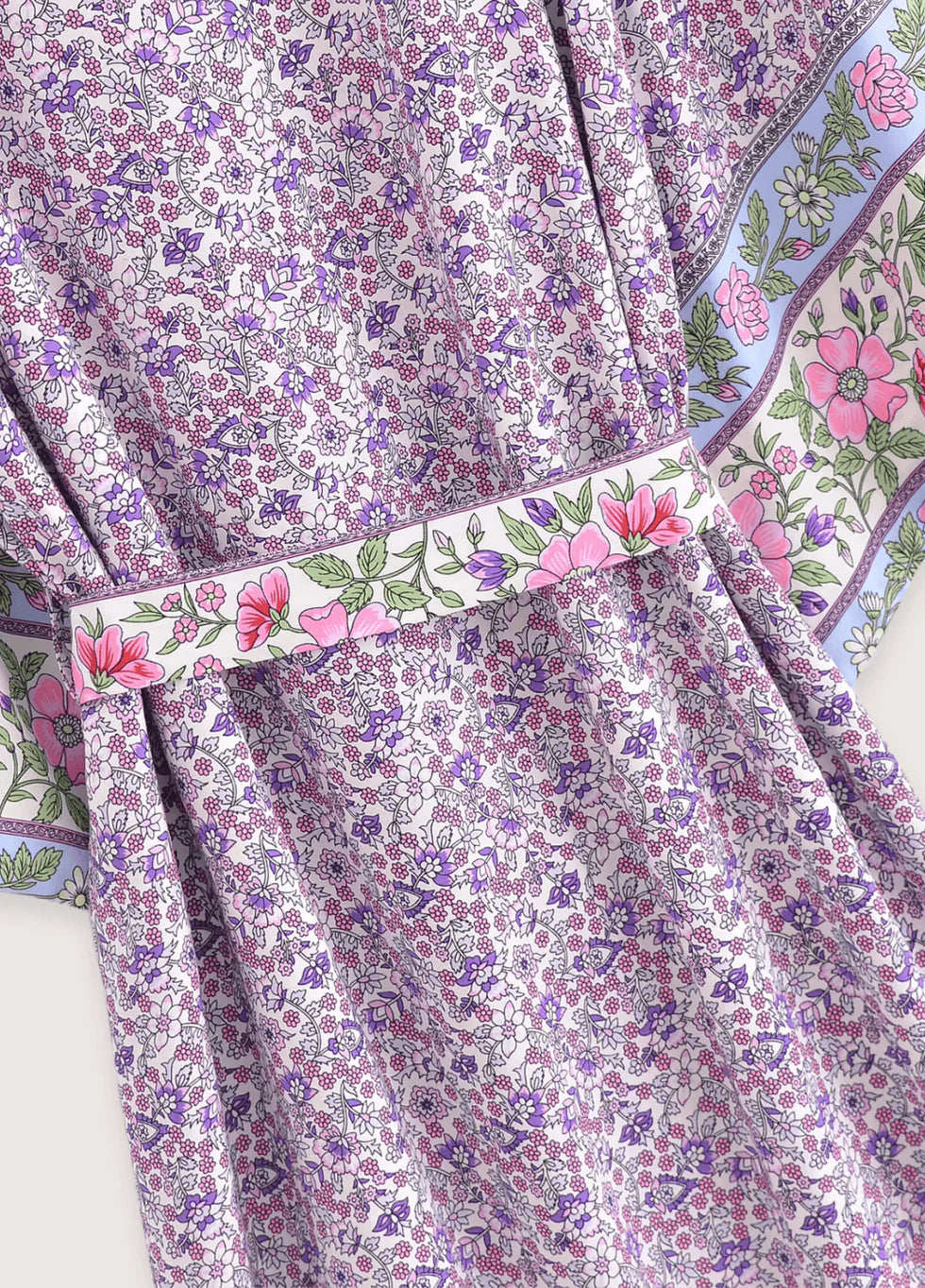 Kimono long | Floral Lilas