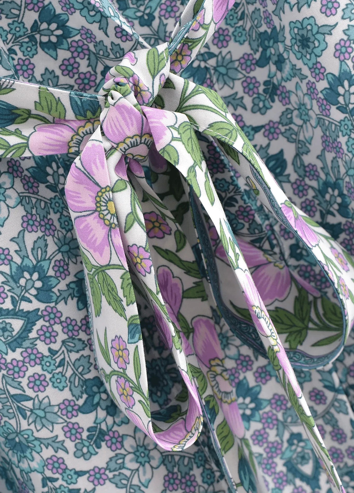 Kimono long | Floral Turquoise