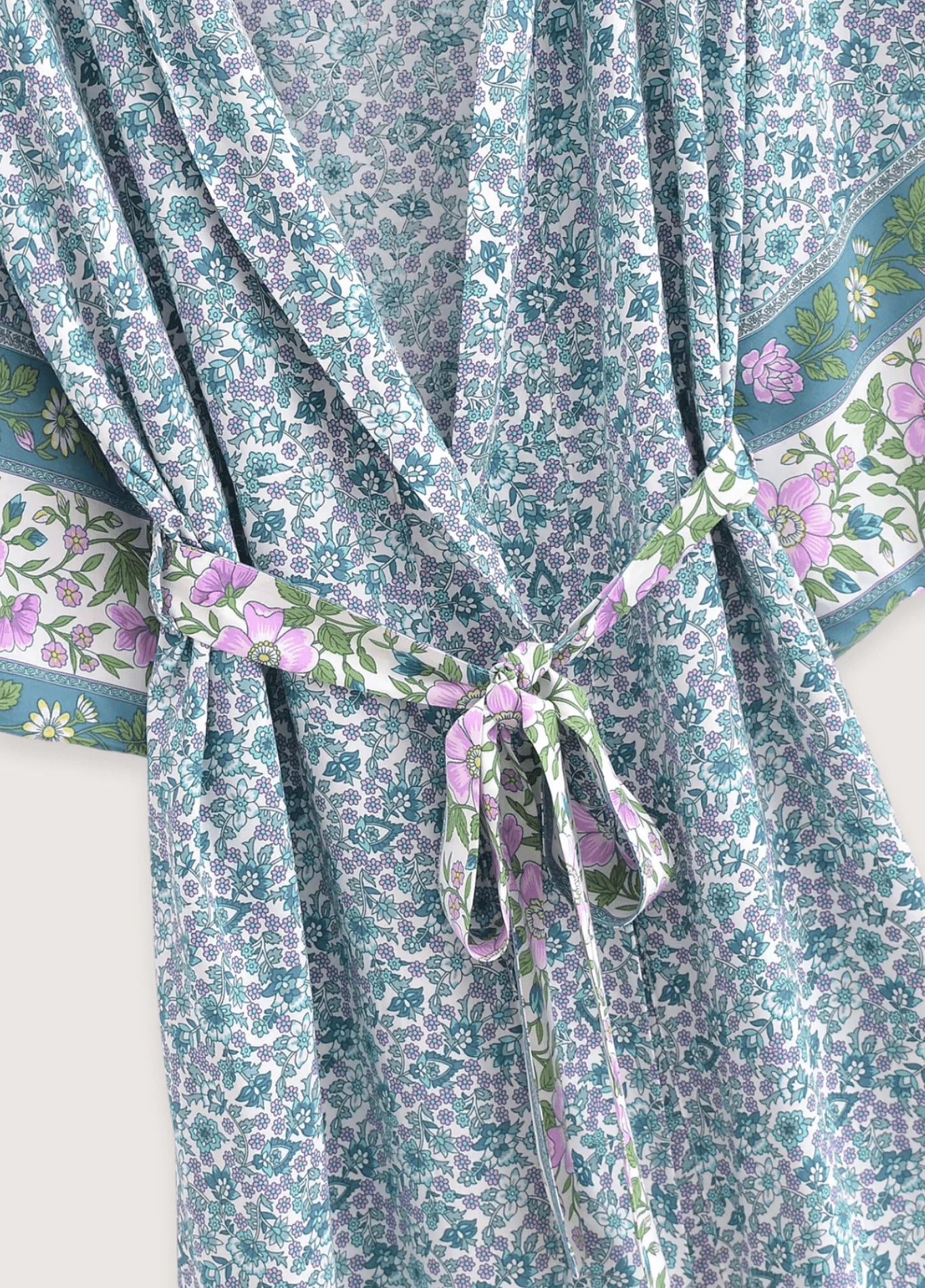 Kimono long | Floral Turquoise