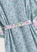 Kimono long | Floral Turquoise