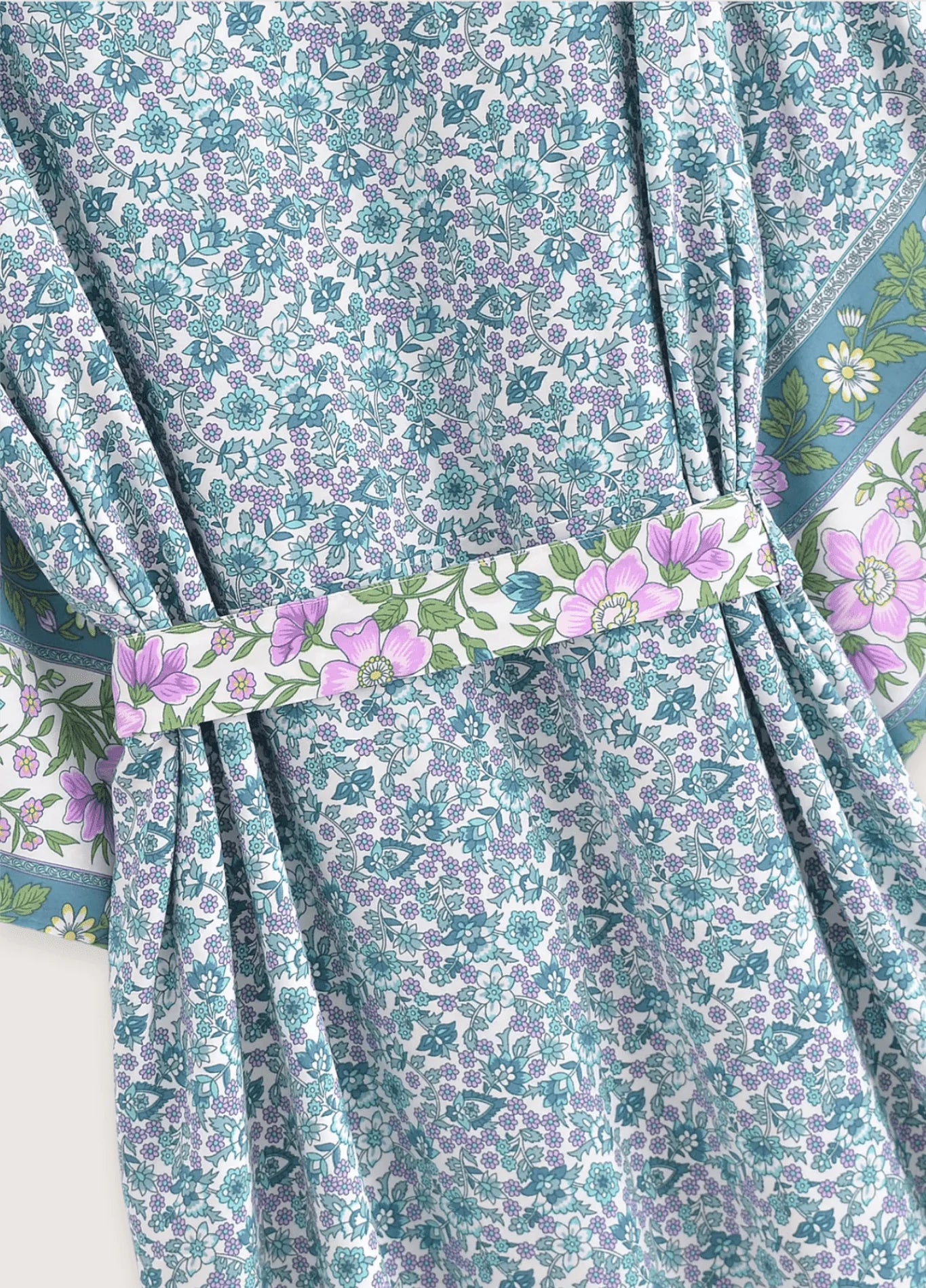 Kimono long | Floral Turquoise
