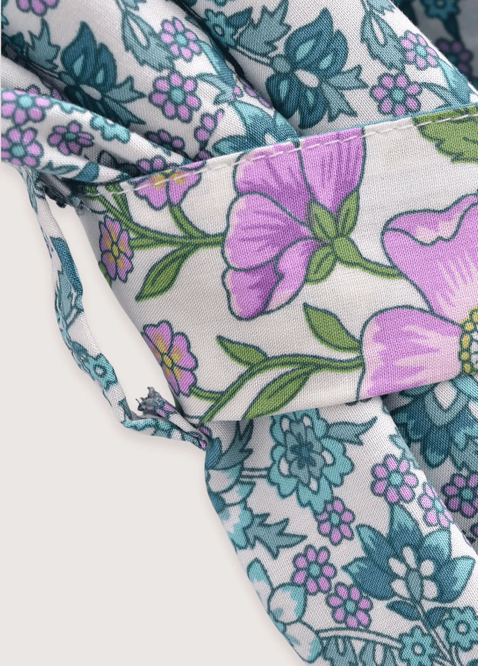 Kimono long | Floral Turquoise
