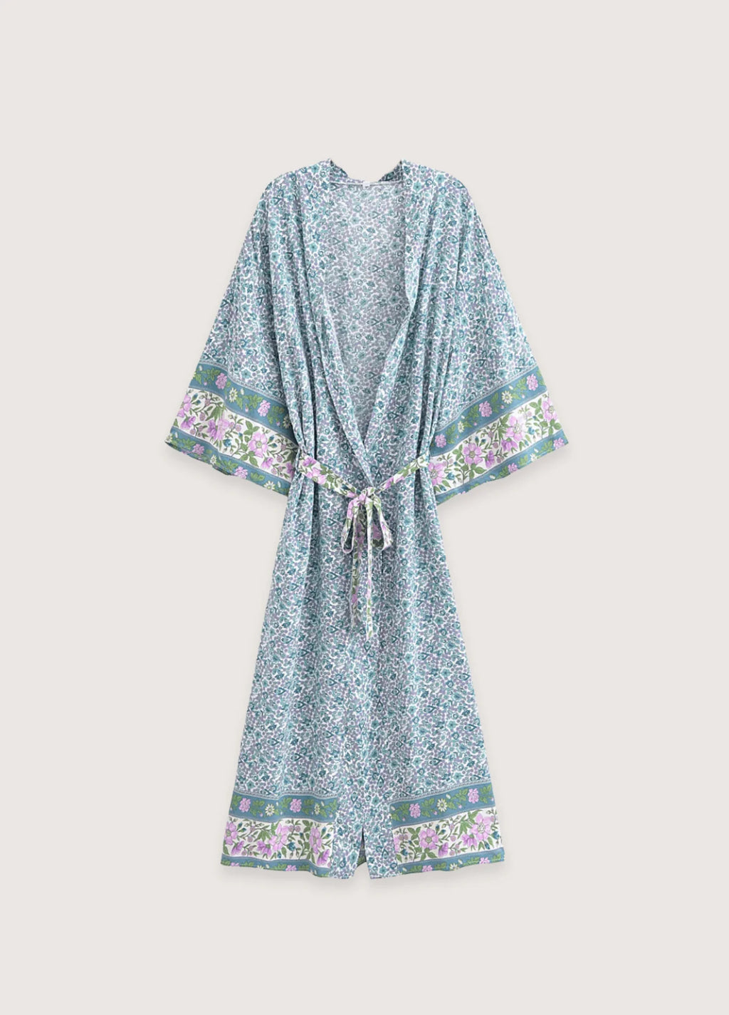 Kimono long | Floral Turquoise