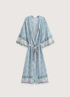 Kimono long | Floral Turquoise