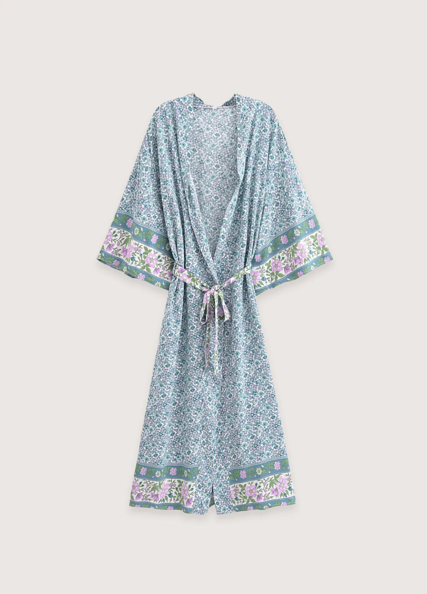 Kimono long | Floral Turquoise