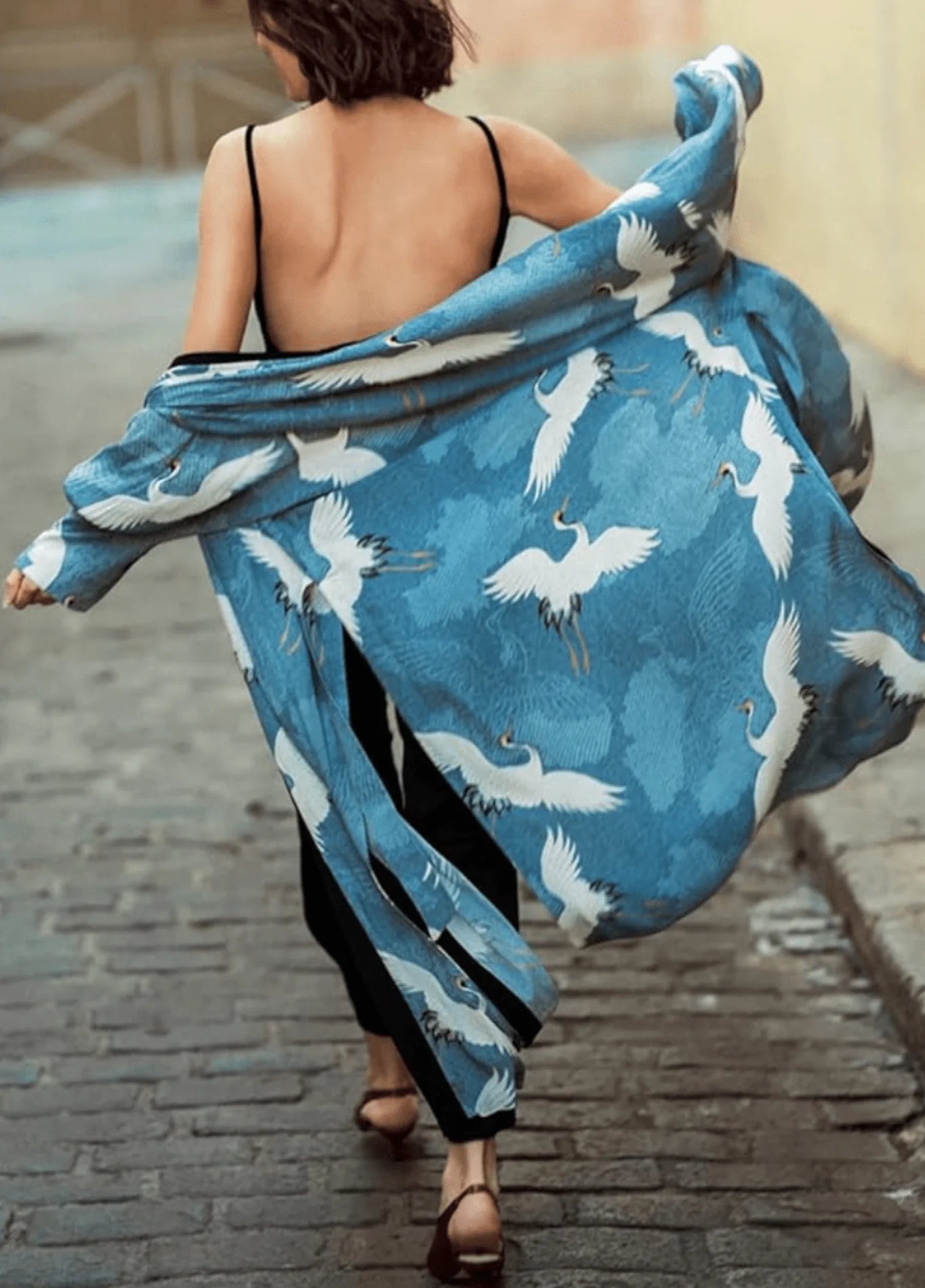 Kimono de plage Cygne Bleu