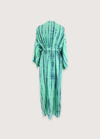 Kimono long mode bikini avec ceinture Vert claire rayé