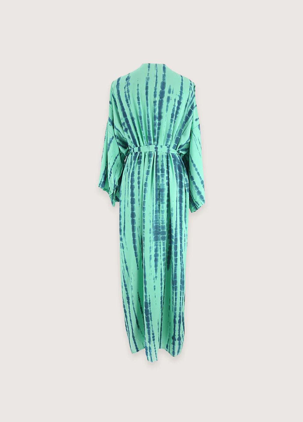 Kimono long mode bikini avec ceinture Vert claire rayé