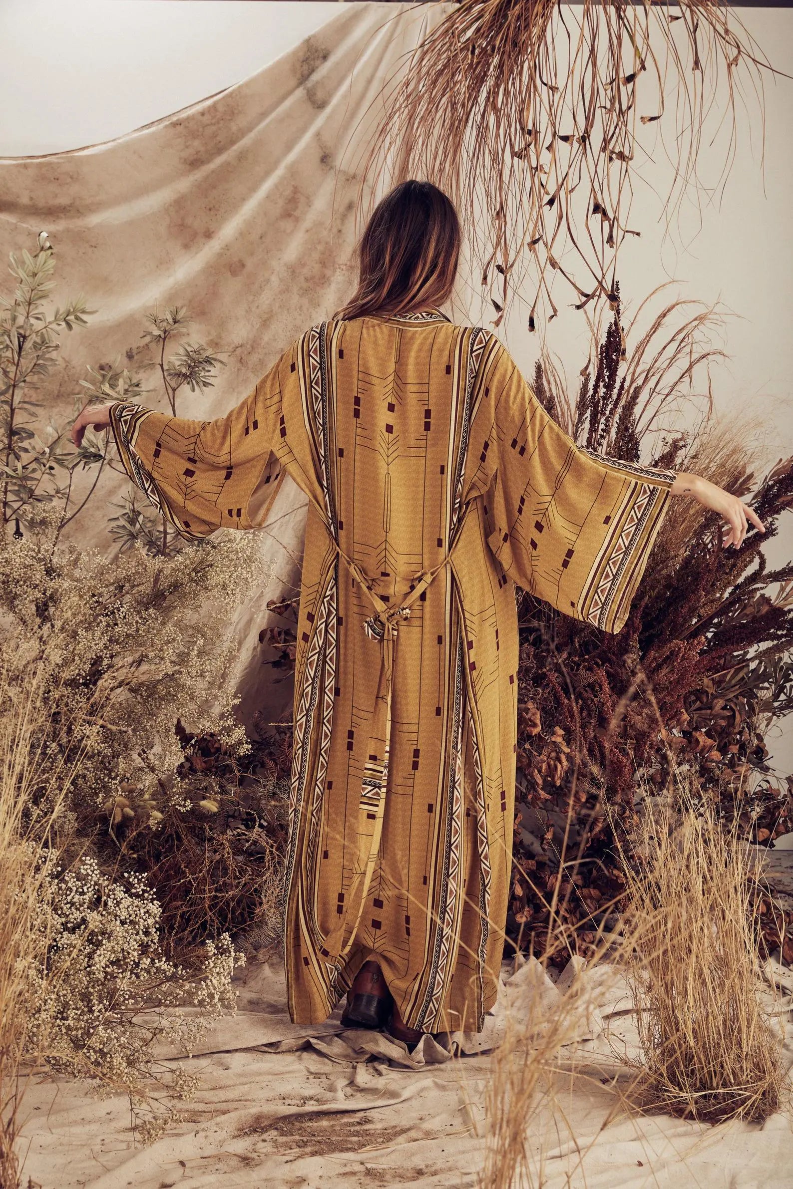 Kimono de plage Jaune