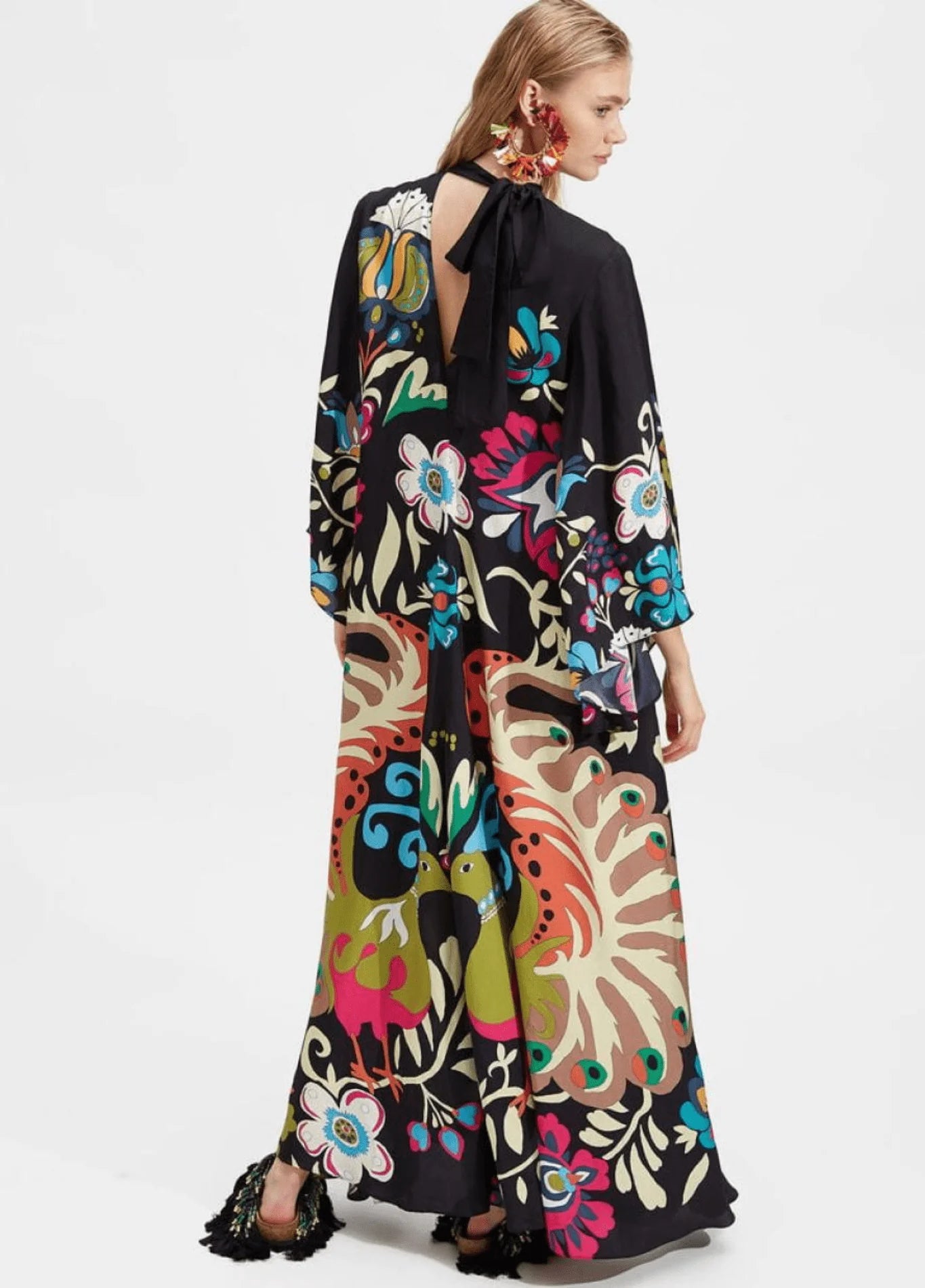 Robe kimono réversible | Noir Obscur