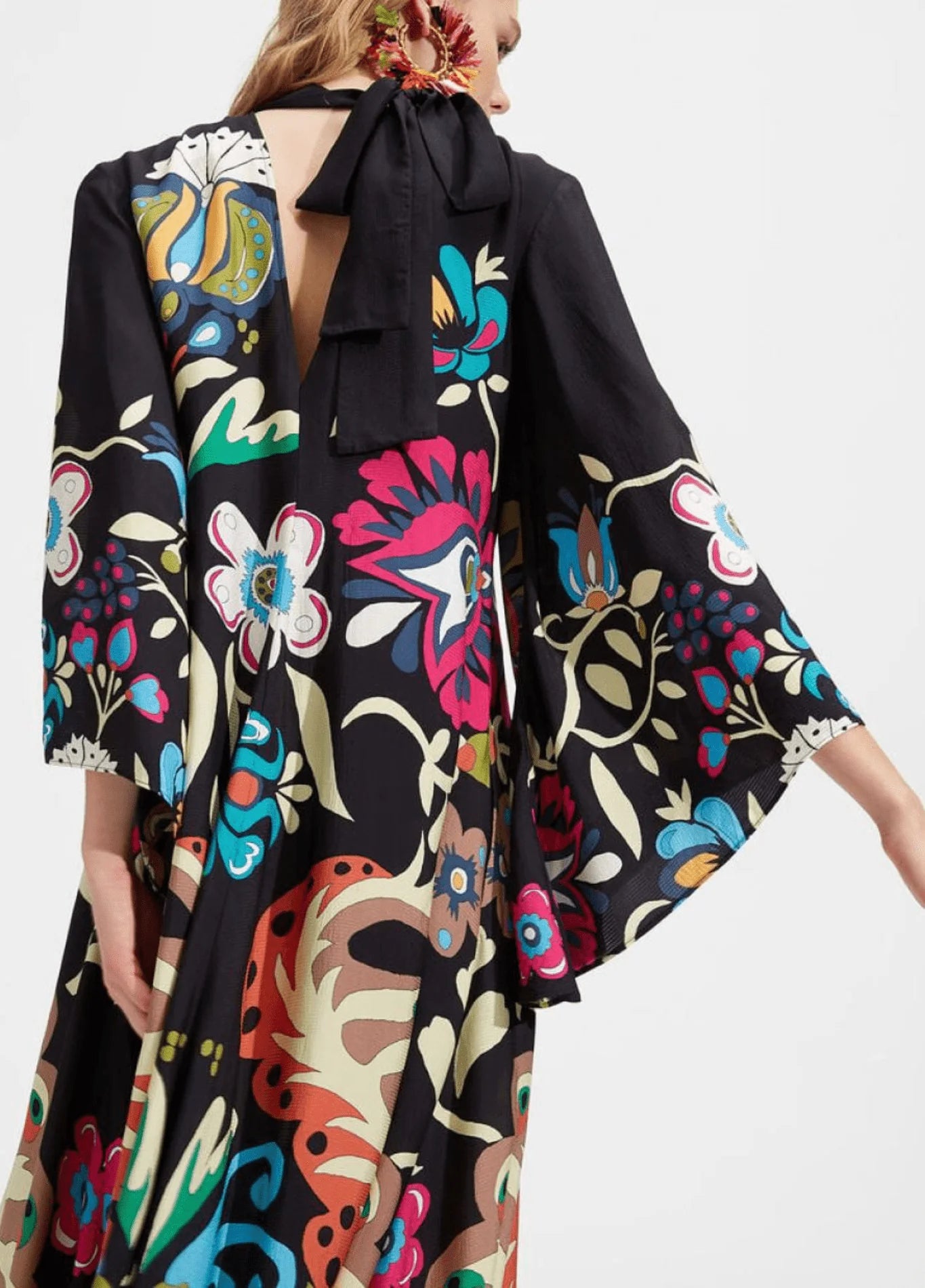 Robe kimono réversible | Noir Obscur