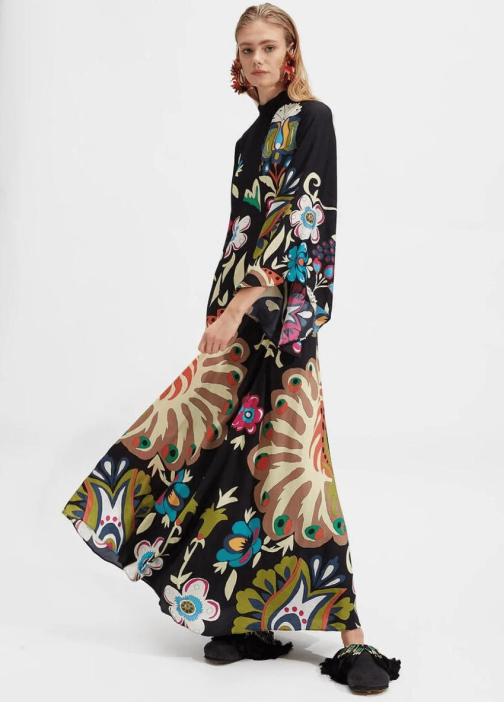Robe kimono réversible | Noir Obscur