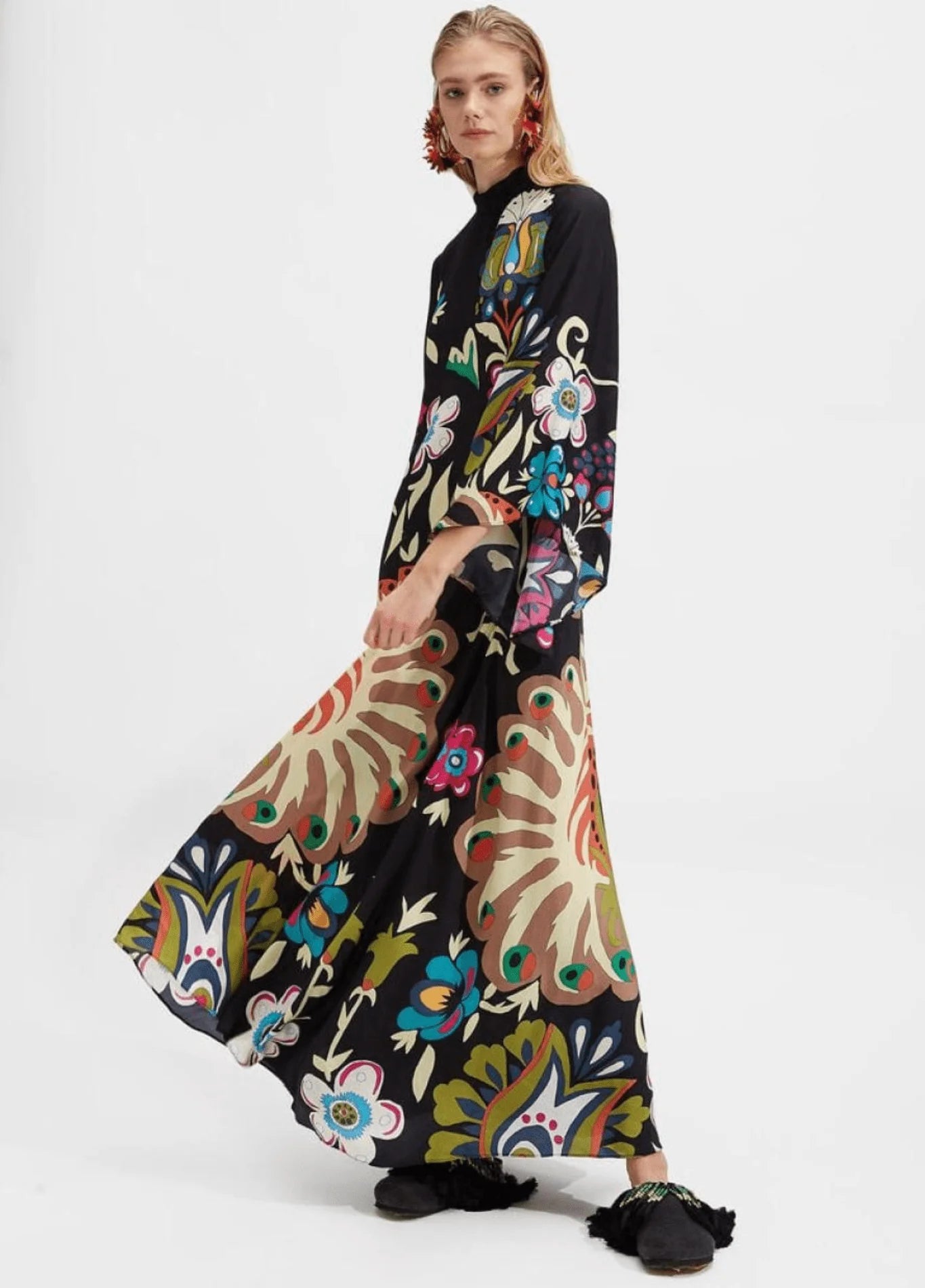 Robe kimono réversible | Noir Obscur