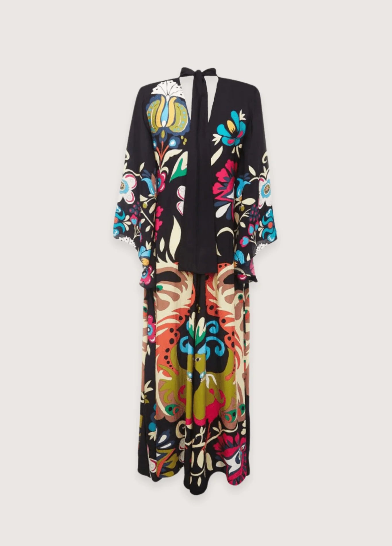 Robe kimono réversible | Noir Obscur