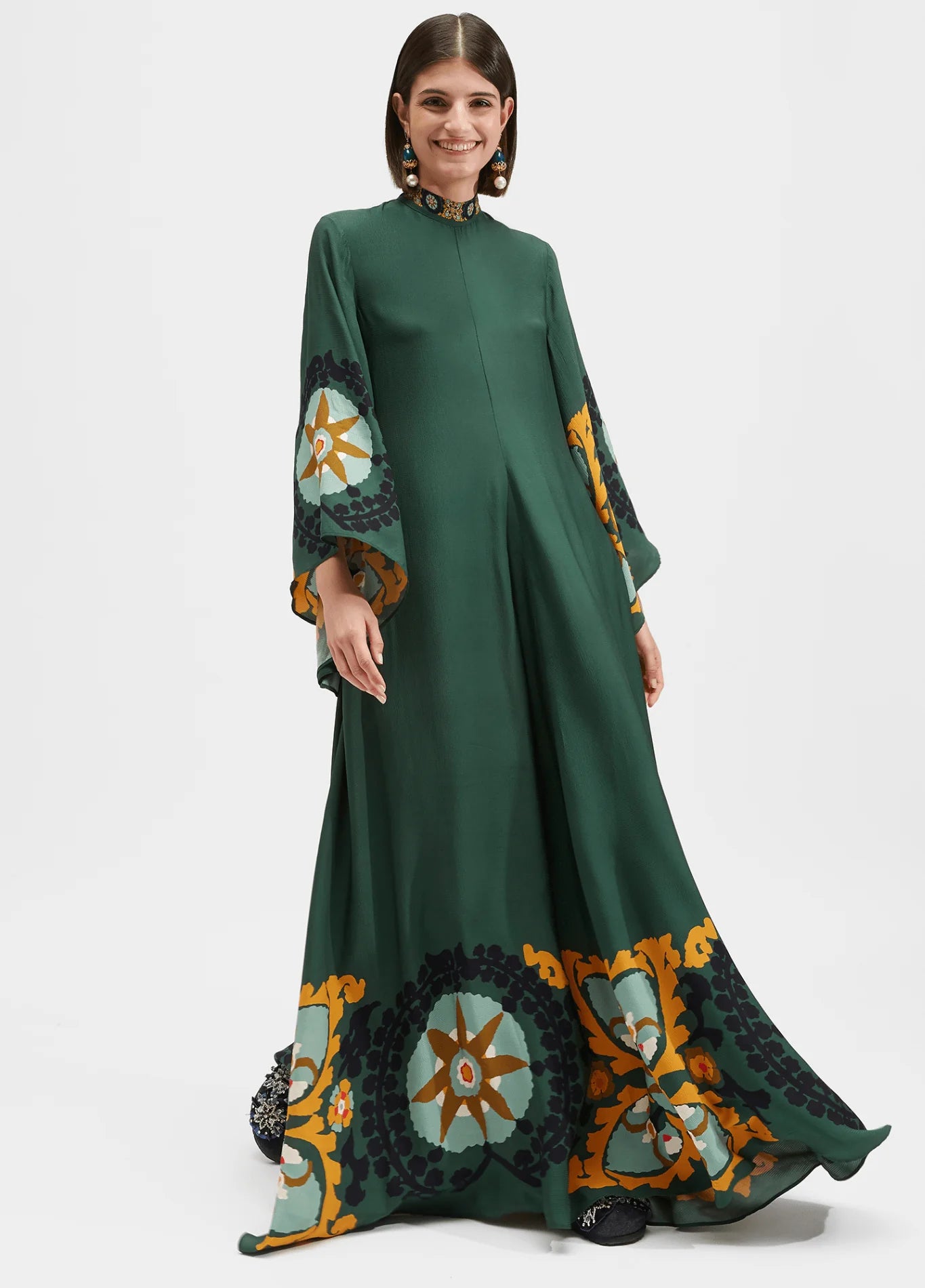 Robe kimono réversible | Vert élégant